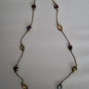 Ross-Simons 14KGold Necklace with Multi-Color Gemstones Stations